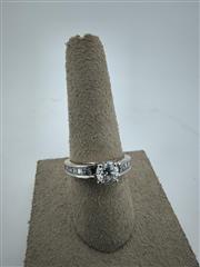 Lady's Diamond Engagement Ring 11 Diamonds 1.25 Carat T.W. 14K White Gold 3.89g